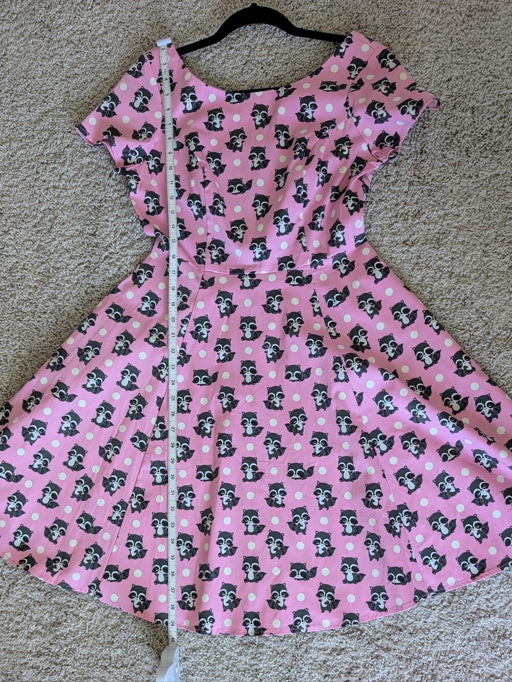 Eva Rose Raccoon Pink Polka Dot Fit & Flare Swing Dress with Pockets - Picture 5 of 8